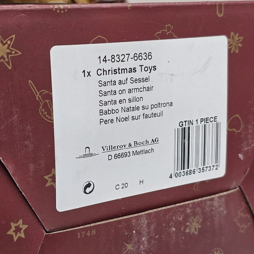 Villeroy & Boch Christmas Santa On Armchair Rare Music Box 14-8327-6636 - Picture 9 of 11